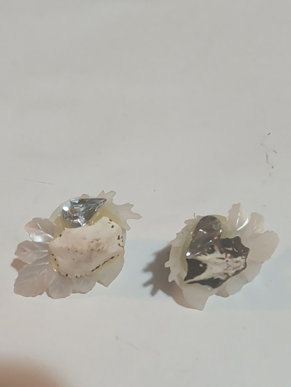 Handcrafted White Floral Resin Statement Earrings
